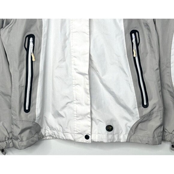 Wetskins Rain Jacket Womens Hooded Waterproof Full Zip Drawstrings White Size S - Picture 4 of 16